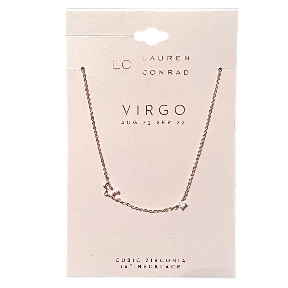 LC Lauren Conrad Rose Gold Virgo Constellation Cubic Zirconia Necklace